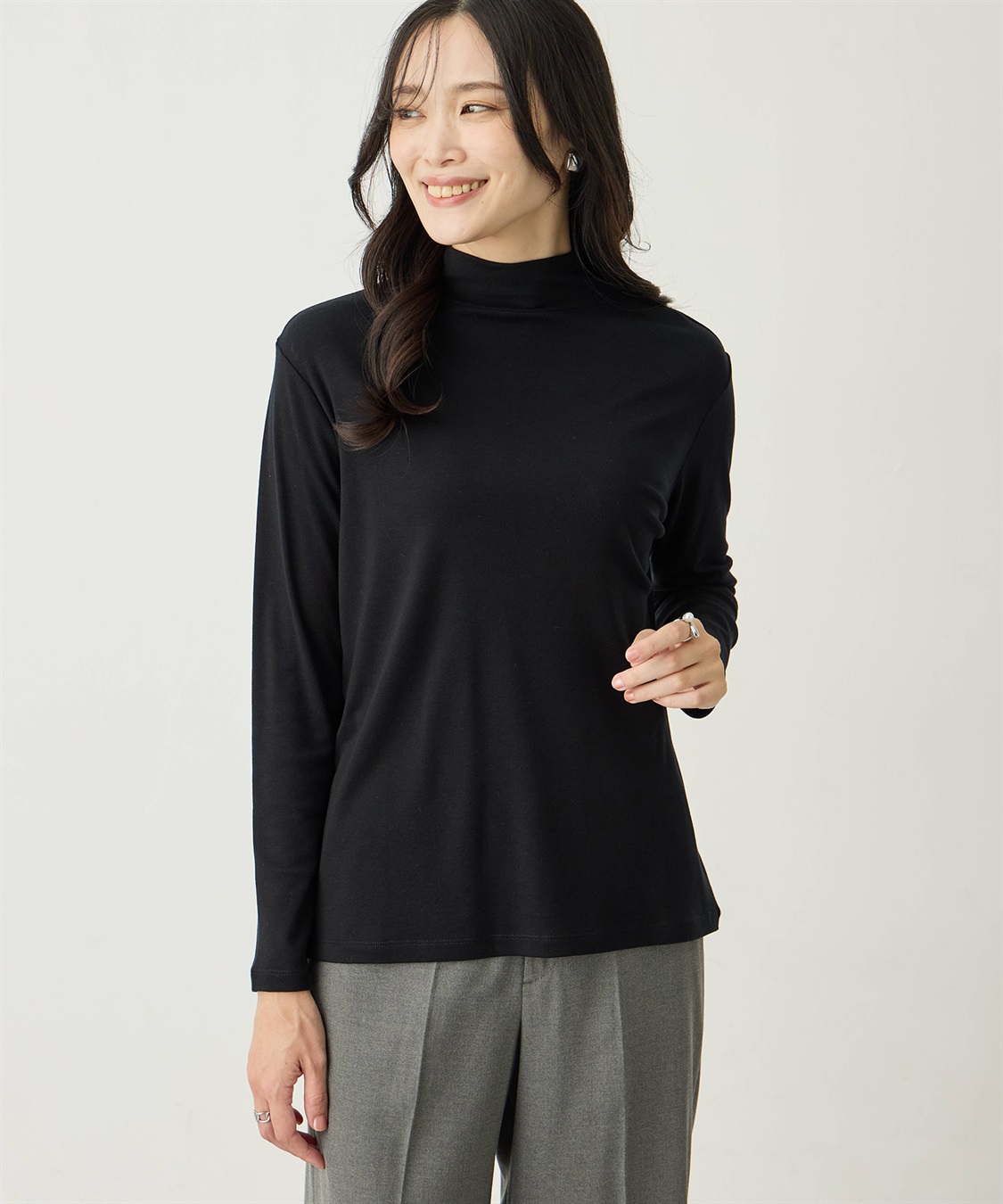 A/C DESIGN BY ALPHA CUBIC ウールミックスハイネックカットソー_sub_1