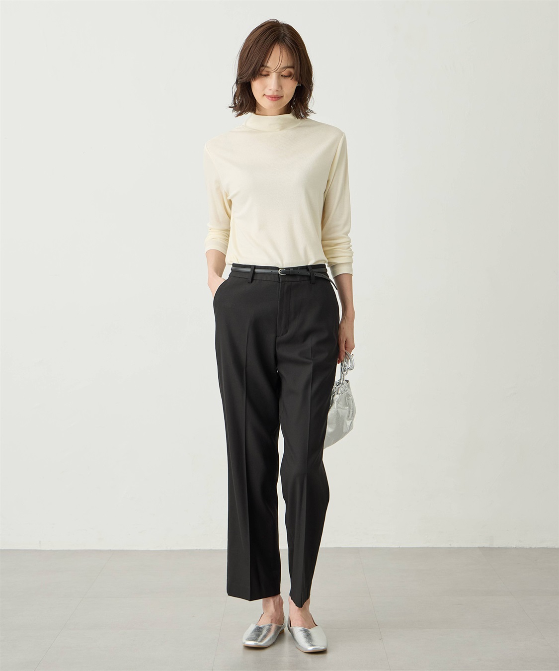 A/C DESIGN BY ALPHA CUBIC ウールミックスハイネックカットソー_sub_3