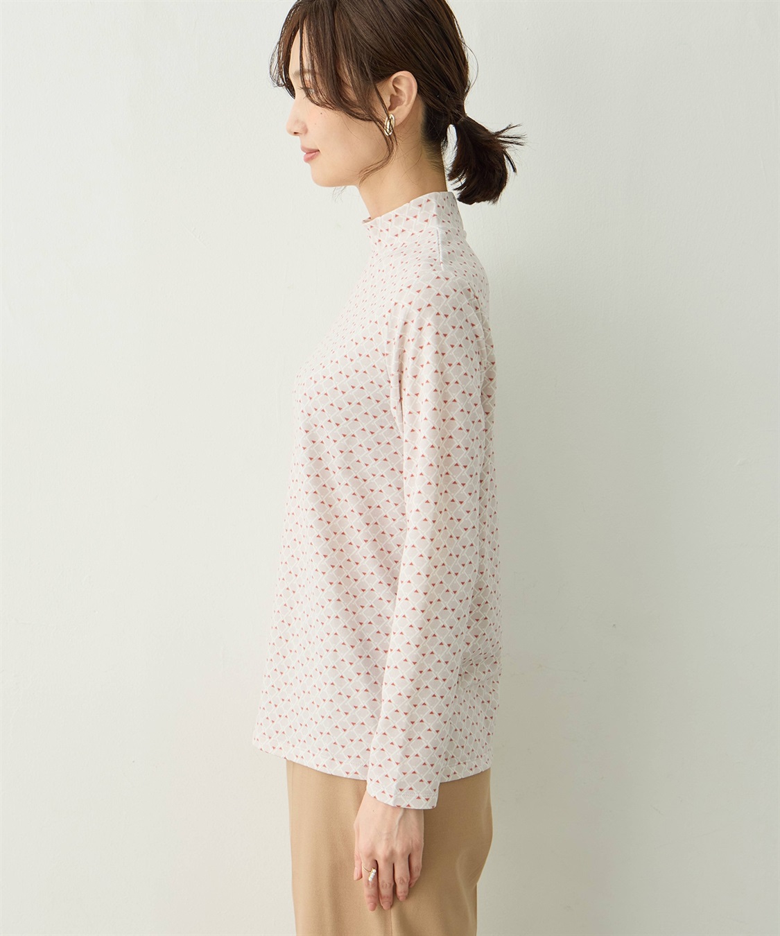 A/C DESIGN BY ALPHA CUBIC プリントハイネックカットソー_sub_1