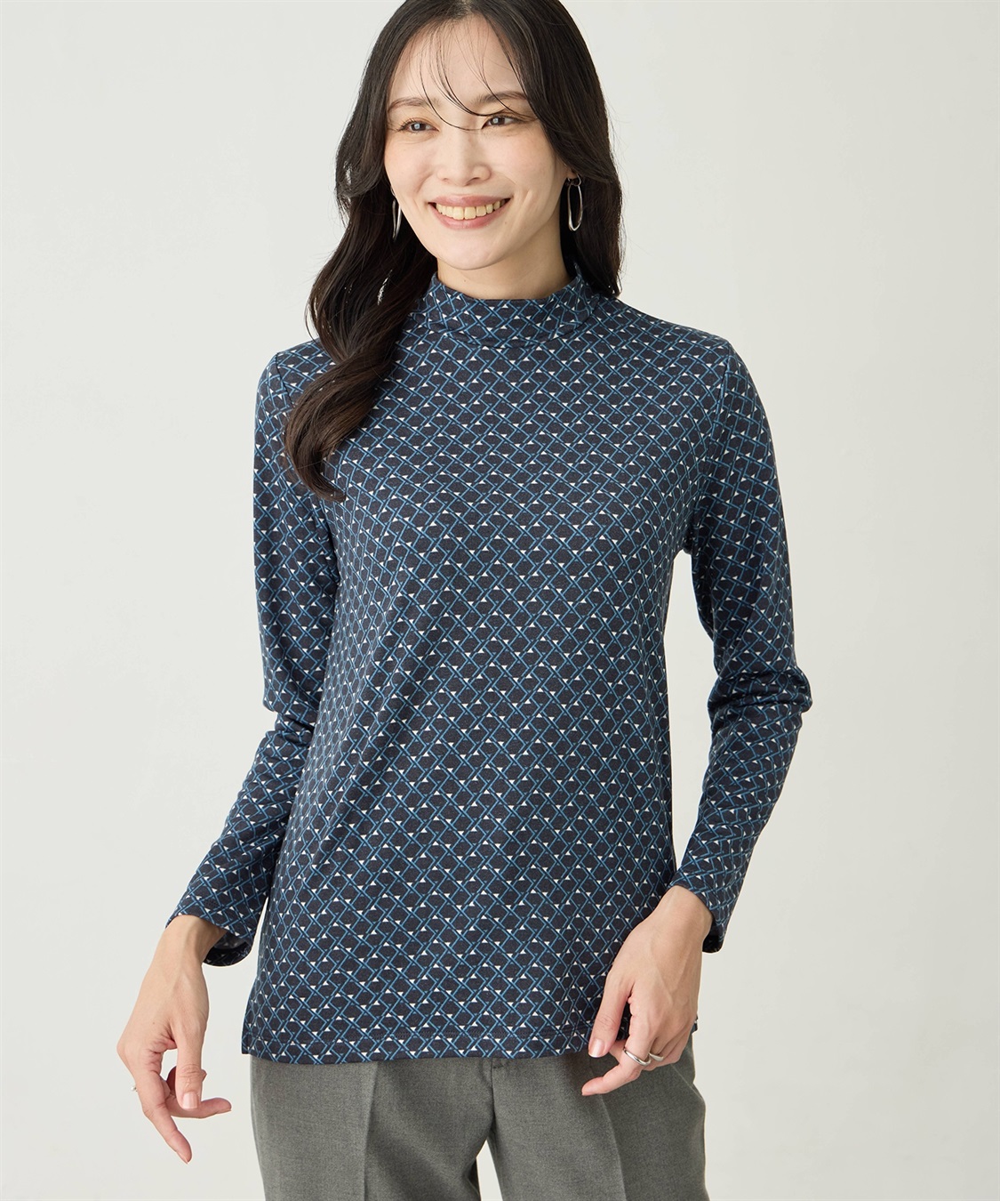 A/C DESIGN BY ALPHA CUBIC プリントハイネックカットソー_sub_4