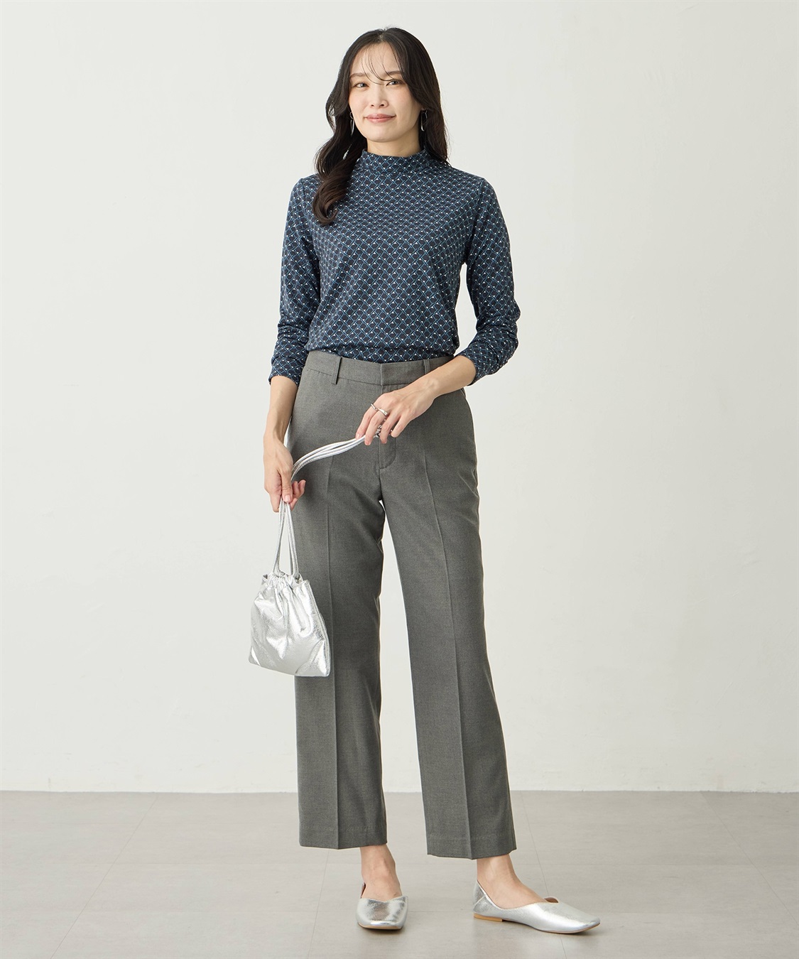 A/C DESIGN BY ALPHA CUBIC プリントハイネックカットソー_sub_5