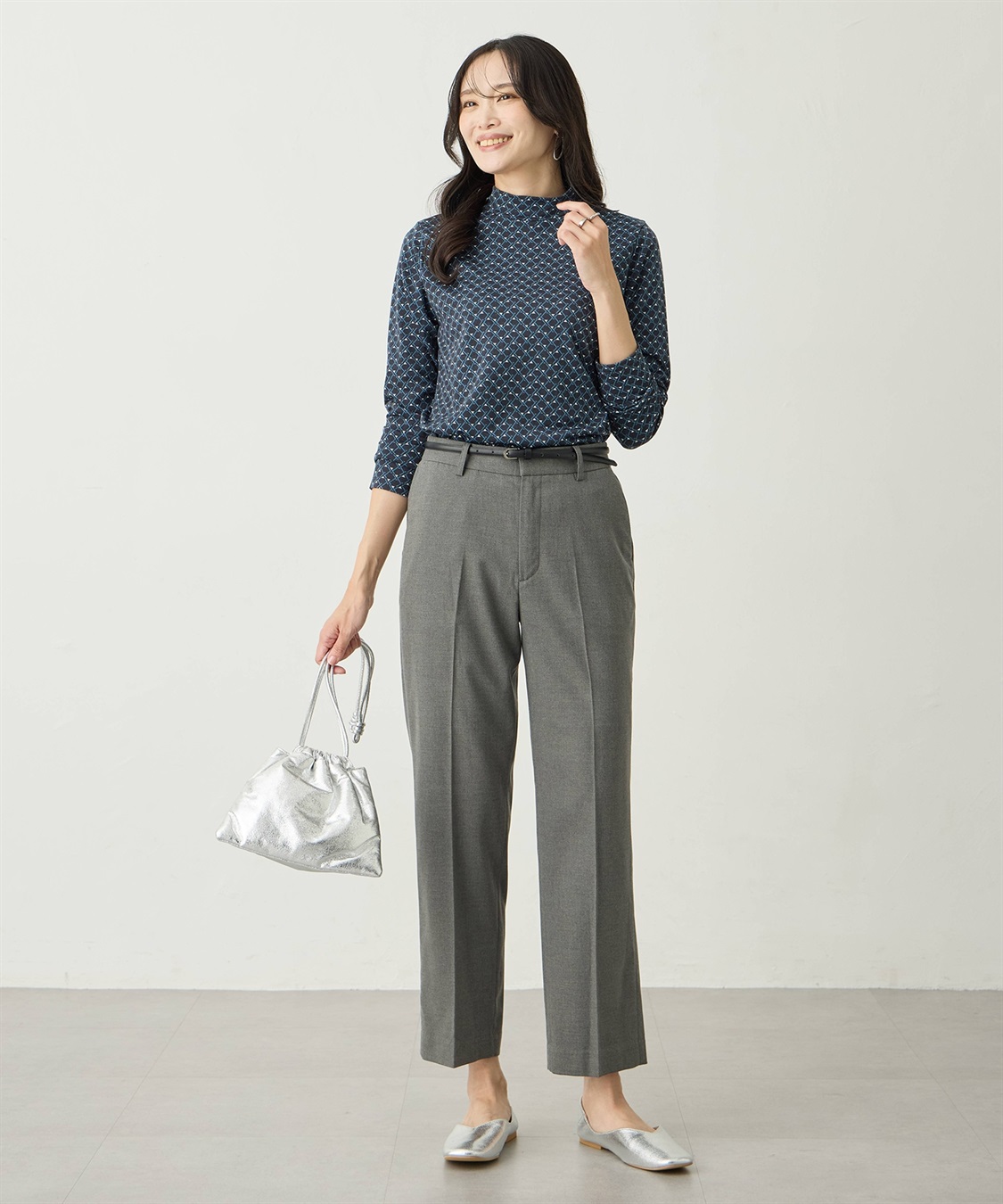 A/C DESIGN BY ALPHA CUBIC プリントハイネックカットソー_sub_6