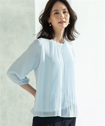 A/C DESIGN BY ALPHA CUBIC シフォンプリーツＴブラウス_subthumb_1