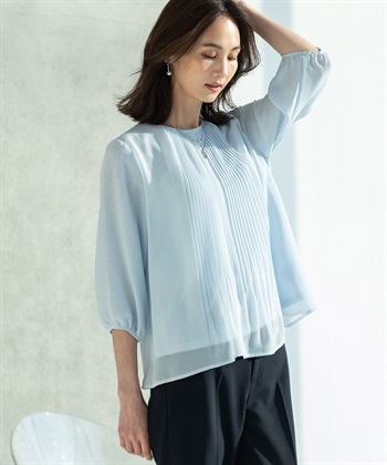 A/C DESIGN BY ALPHA CUBIC シフォンプリーツＴブラウス_subthumb_2