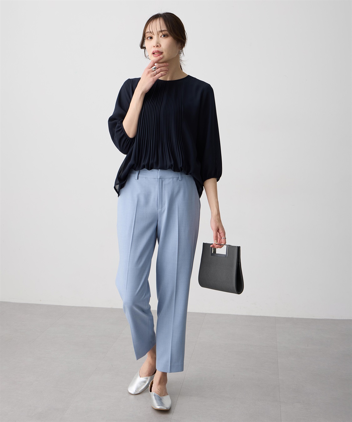 A/C DESIGN BY ALPHA CUBIC シフォンプリーツＴブラウス_sub_16