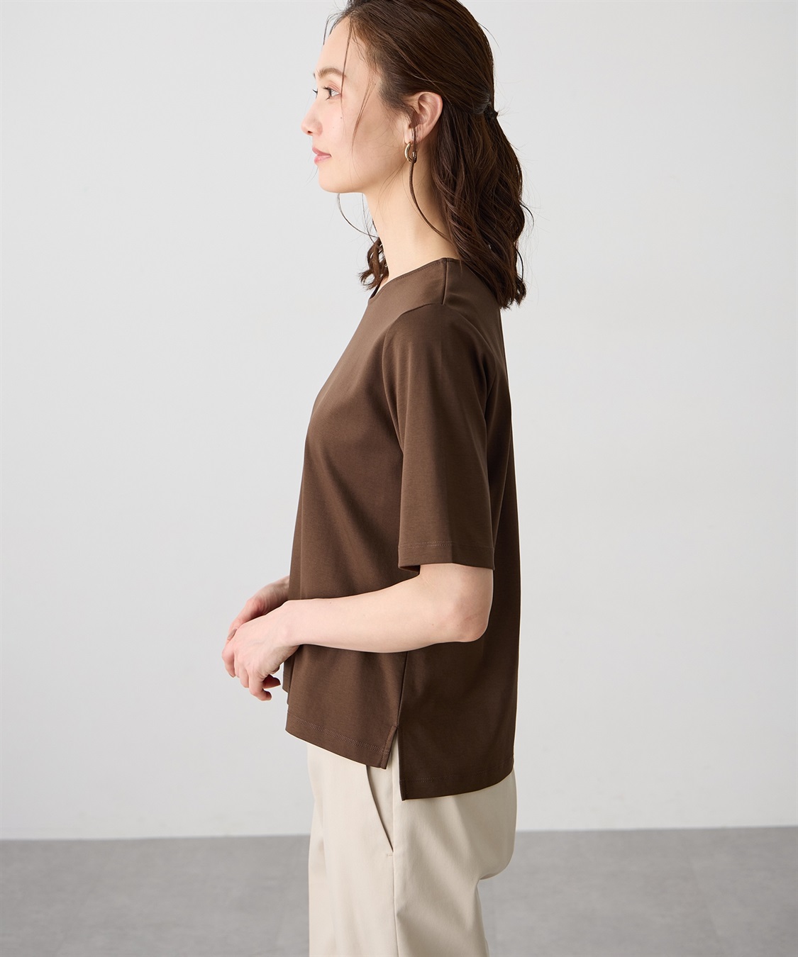 A/C DESIGN BY ALPHA CUBIC クルーネックTシャツ【すごツヤ・UVカット・接触冷感】_sub_1