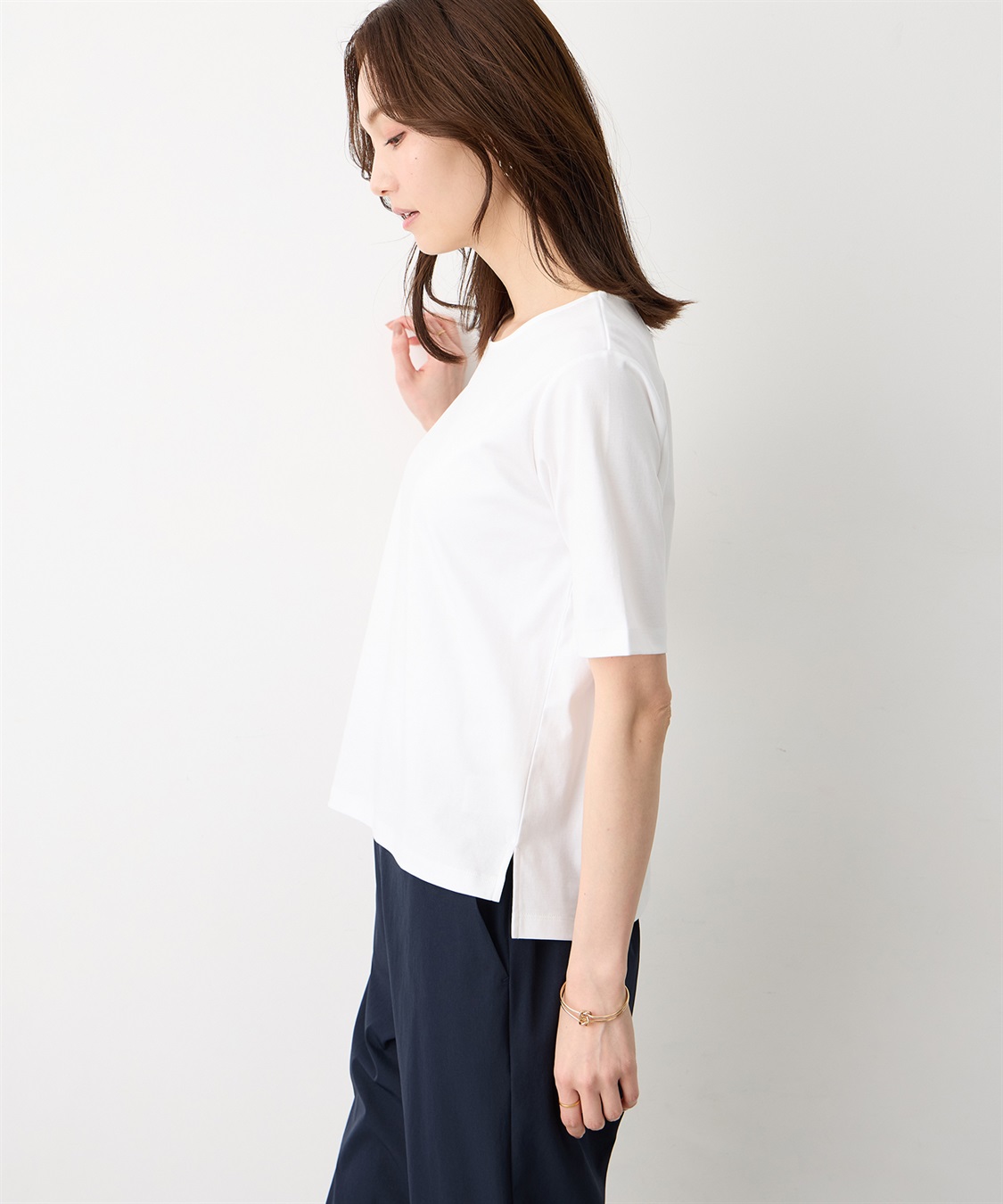 A/C DESIGN BY ALPHA CUBIC クルーネックTシャツ【すごツヤ・UVカット・接触冷感】_sub_4