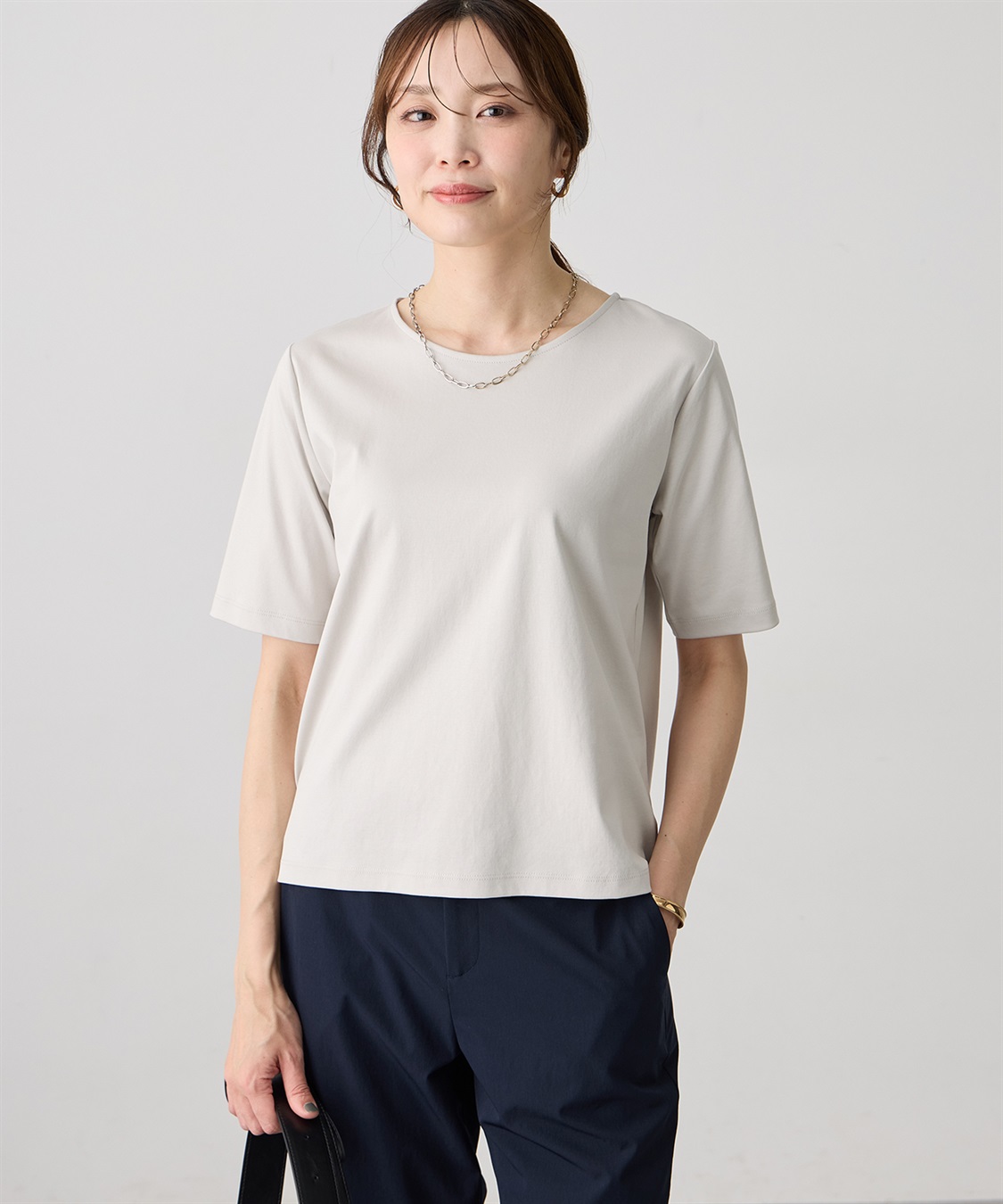 A/C DESIGN BY ALPHA CUBIC クルーネックTシャツ【すごツヤ・UVカット・接触冷感】_sub_7