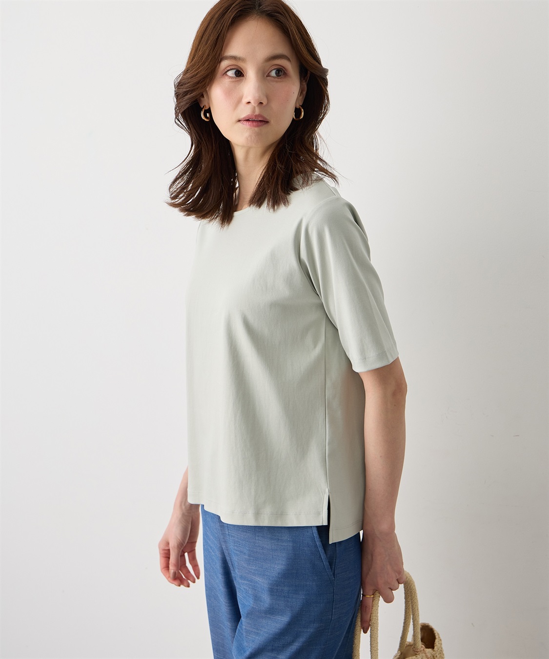 A/C DESIGN BY ALPHA CUBIC クルーネックTシャツ【すごツヤ・UVカット・接触冷感】_sub_8