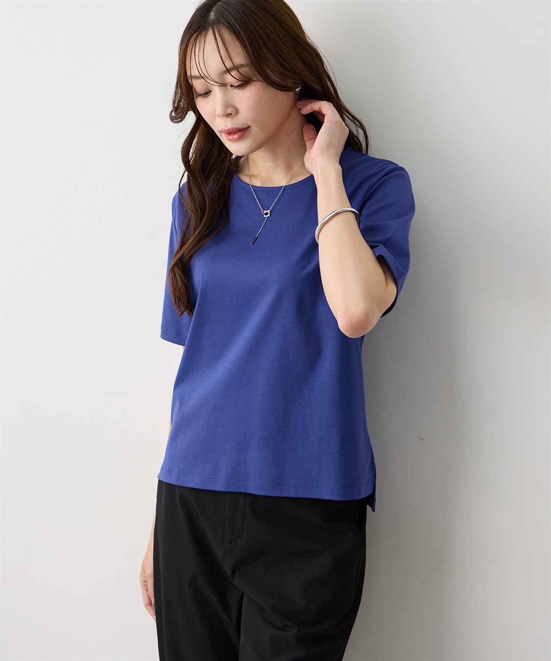 A/C DESIGN BY ALPHA CUBIC クルーネックTシャツ【すごツヤ・UVカット・接触冷感】_sub_9