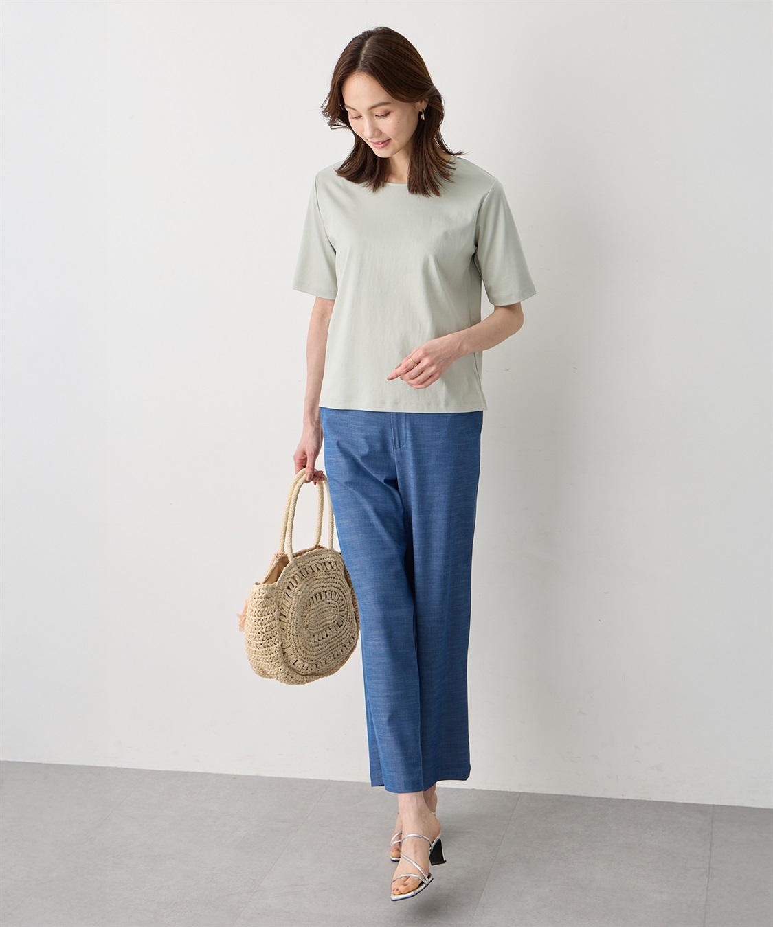 A/C DESIGN BY ALPHA CUBIC クルーネックTシャツ【すごツヤ・UVカット・接触冷感】_sub_13