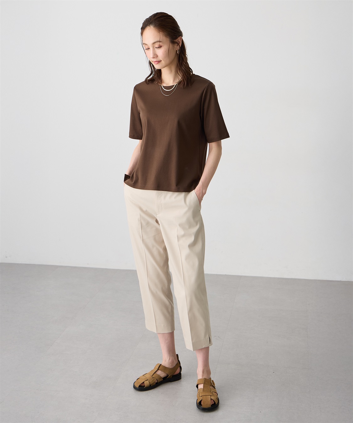 A/C DESIGN BY ALPHA CUBIC クルーネックTシャツ【すごツヤ・UVカット・接触冷感】_sub_19