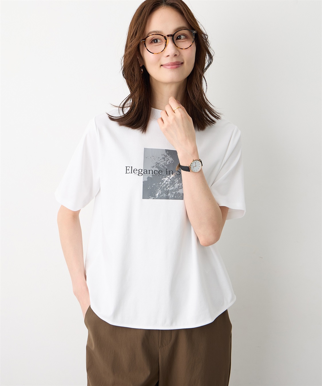 A/C DESIGN BY ALPHA CUBIC モックネック箔プリントロゴTシャツ【すごツヤ・接触冷感・UVカット】_sub_4