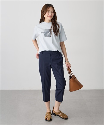 A/C DESIGN BY ALPHA CUBIC モックネック箔プリントロゴTシャツ【すごツヤ・接触冷感・UVカット】_subthumb_7