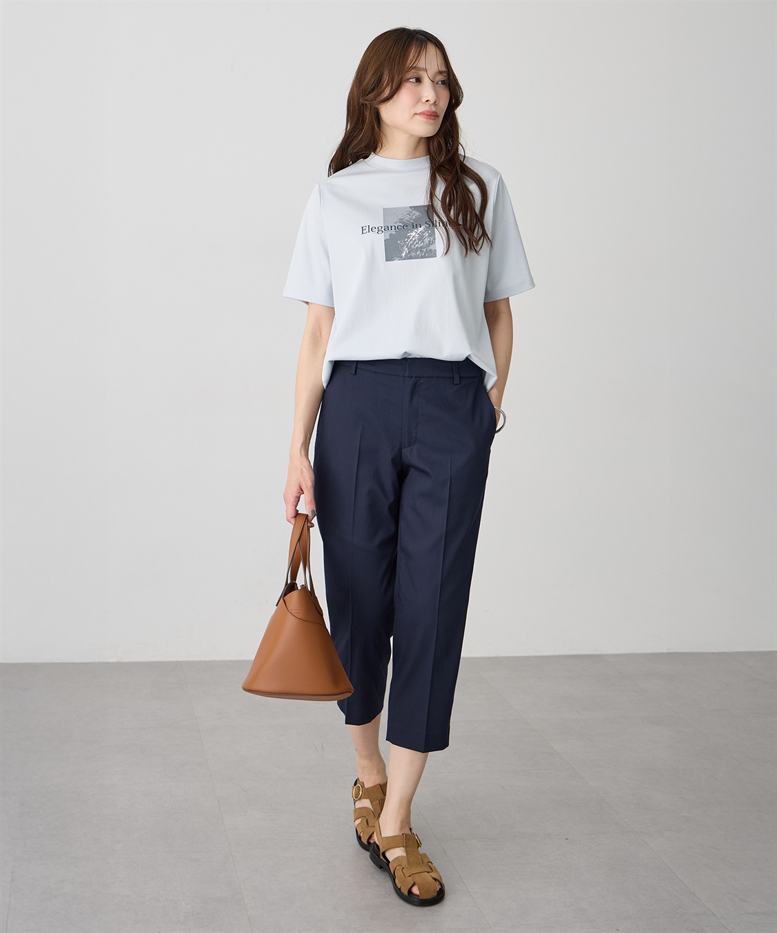 A/C DESIGN BY ALPHA CUBIC モックネック箔プリントロゴTシャツ【すごツヤ・接触冷感・UVカット】_sub_8