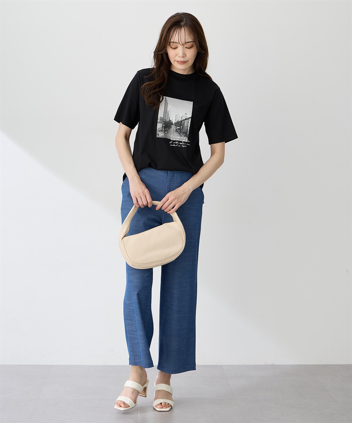 A/C DESIGN BY ALPHA CUBIC 【ALCOLLAGEプリント】フォトプリントモックネックＴシャツ【すごツヤ・UVカット・接触冷感】_sub_9