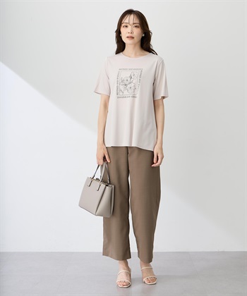 A/C DESIGN BY ALPHA CUBIC フラワーイラストプリントＴシャツ【ひやツヤ・UVカット・接触冷感】_subthumb_9