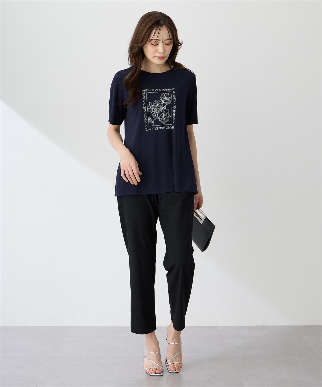 A/C DESIGN BY ALPHA CUBIC フラワーイラストプリントＴシャツ【ひやツヤ・UVカット・接触冷感】_sub_11