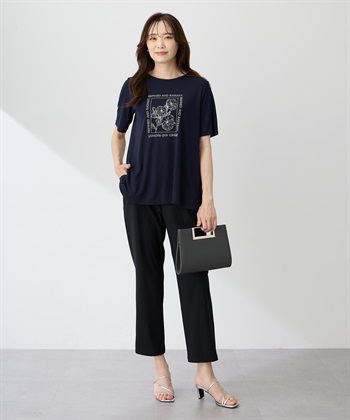 A/C DESIGN BY ALPHA CUBIC フラワーイラストプリントＴシャツ【ひやツヤ・UVカット・接触冷感】_subthumb_12