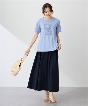 A/C DESIGN BY ALPHA CUBIC フラワーイラストプリントＴシャツ【ひやツヤ・UVカット・接触冷感】_subthumb_14