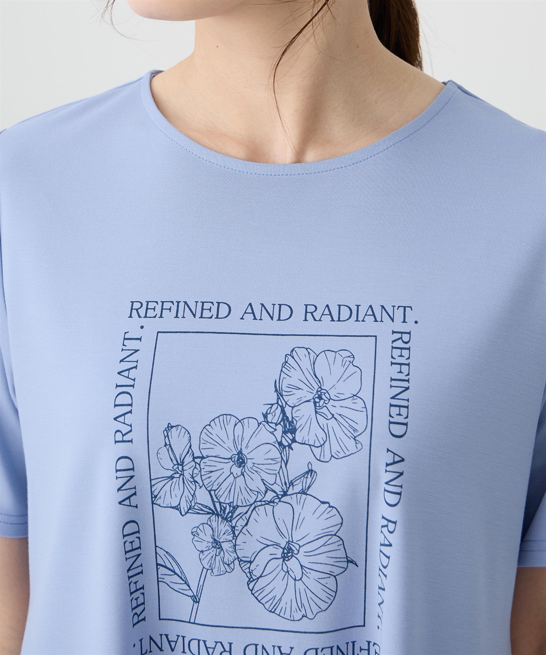 A/C DESIGN BY ALPHA CUBIC フラワーイラストプリントＴシャツ【ひやツヤ・UVカット・接触冷感】_sub_15