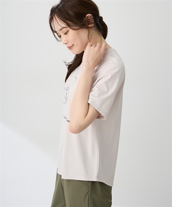 A/C DESIGN BY ALPHA CUBIC モチーフプリントＴシャツ【ひやツヤ・UVカット・接触冷感】_subthumb_1