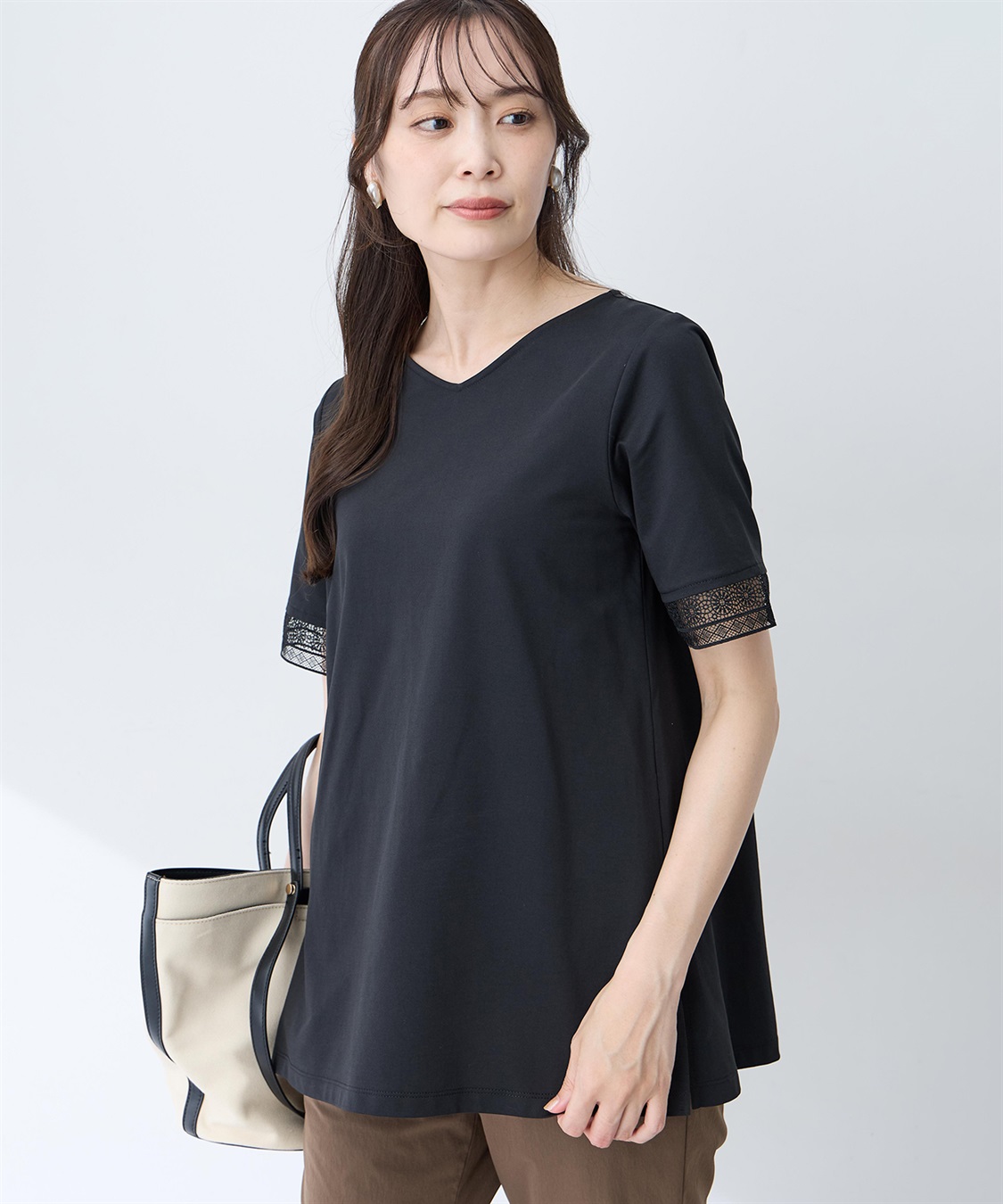 A/C DESIGN BY ALPHA CUBIC レーススリーブチュニックプルオーバー【接触冷感・UVカット・遮熱】_sub_7