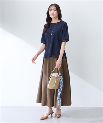 A/C DESIGN BY ALPHA CUBIC シフォンドッキングTシャツ【接触冷感・UVカット】_subthumb_5
