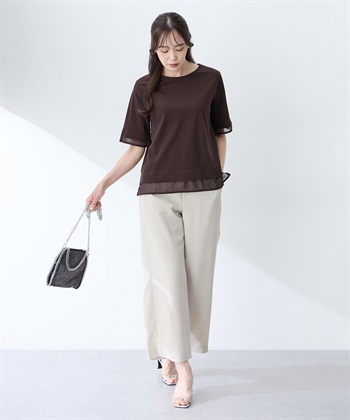A/C DESIGN BY ALPHA CUBIC シフォンドッキングTシャツ【接触冷感・UVカット】_subthumb_6