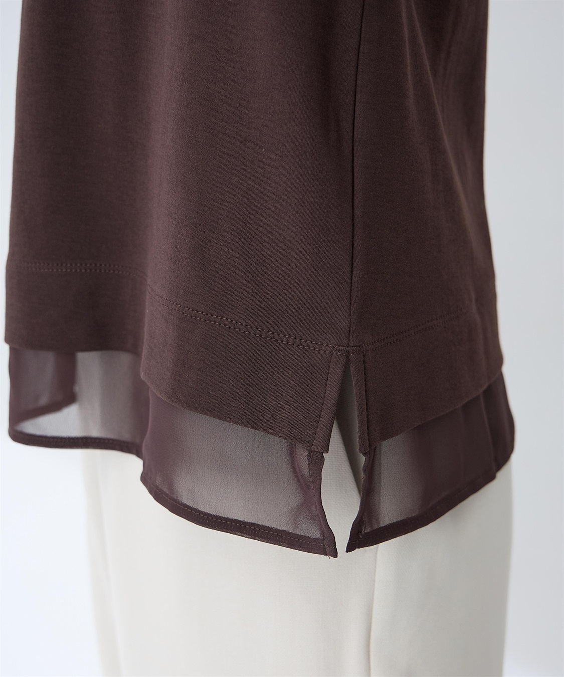A/C DESIGN BY ALPHA CUBIC シフォンドッキングTシャツ【接触冷感・UVカット】_sub_10