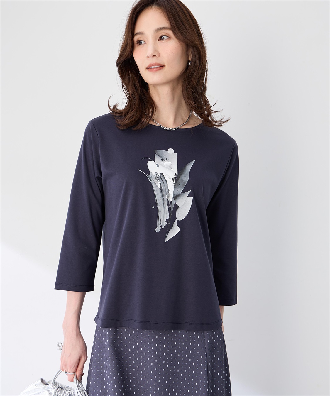 A/C DESIGN BY ALPHA CUBIC 【藤井桜子さんコラボ】グラフィックプリント7分袖Tシャツ_sub_4