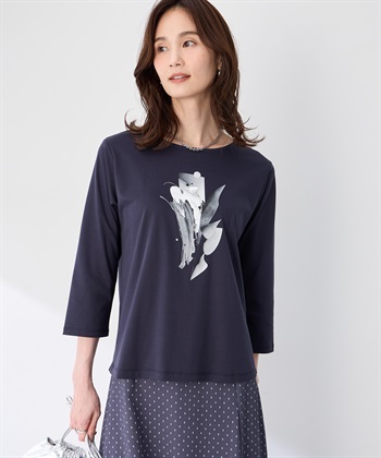 A/C DESIGN BY ALPHA CUBIC 【藤井桜子さんコラボ】グラフィックプリント7分袖Tシャツ_subthumb_4