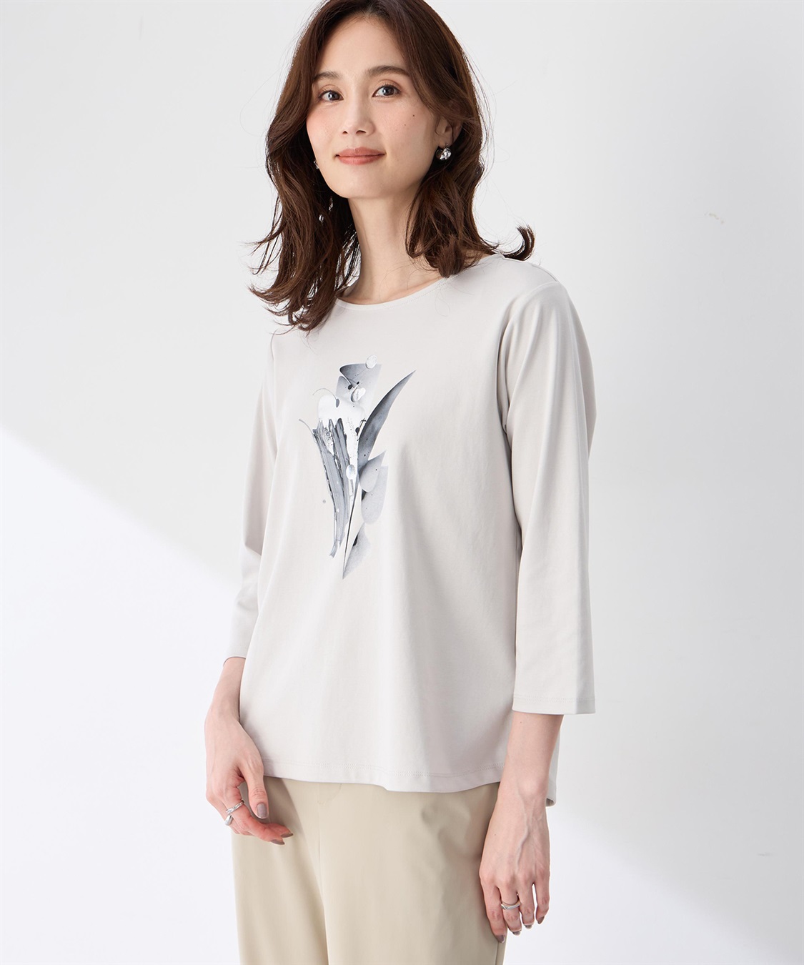 A/C DESIGN BY ALPHA CUBIC 【藤井桜子さんコラボ】グラフィックプリント7分袖Tシャツ_sub_8