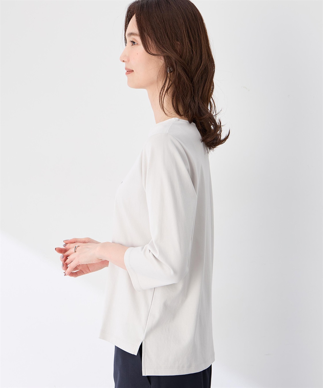 A/C DESIGN BY ALPHA CUBIC 【藤井桜子さんコラボ】メッセージプリント7分袖Tシャツ_sub_4