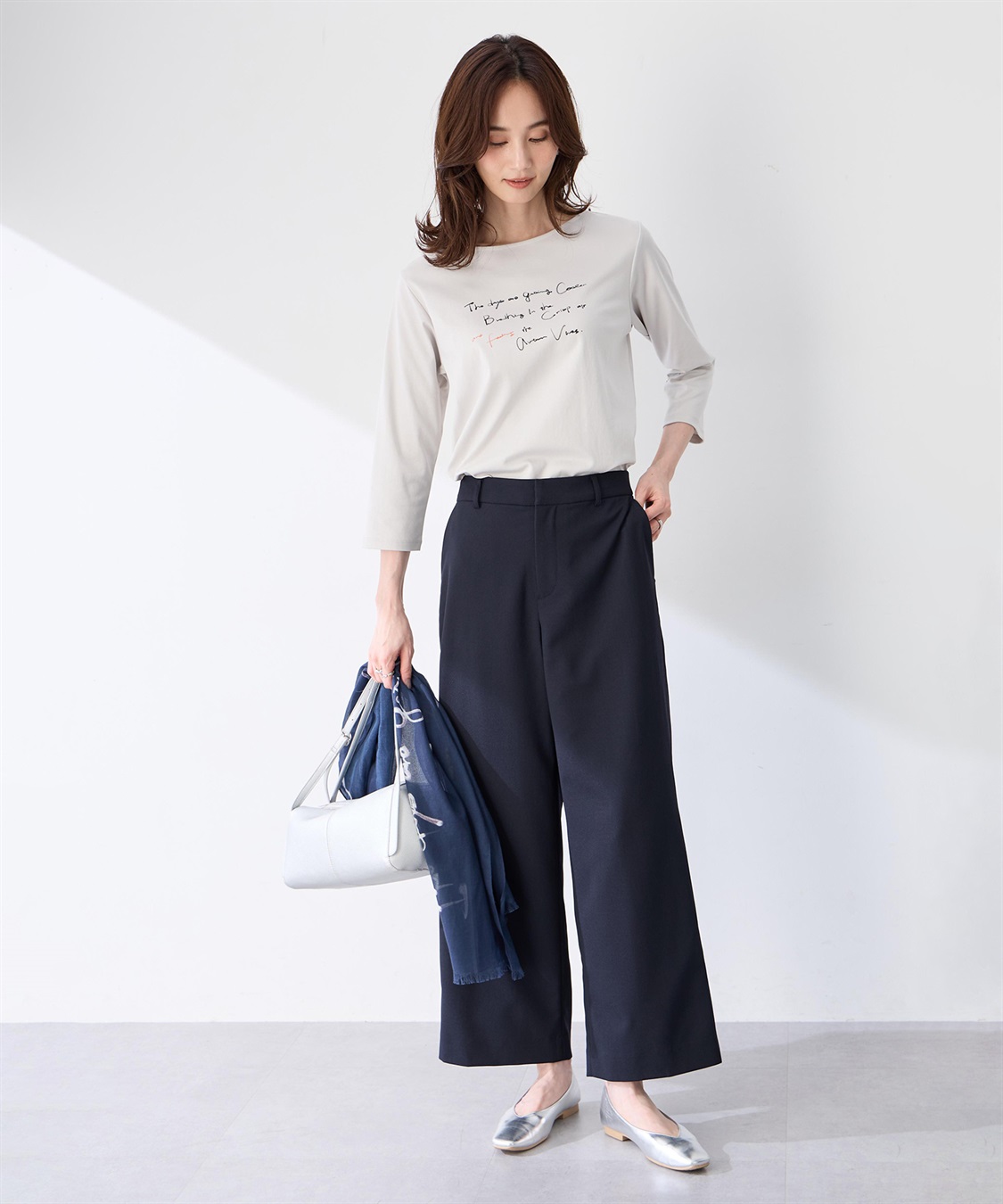 A/C DESIGN BY ALPHA CUBIC 【藤井桜子さんコラボ】メッセージプリント7分袖Tシャツ_sub_9