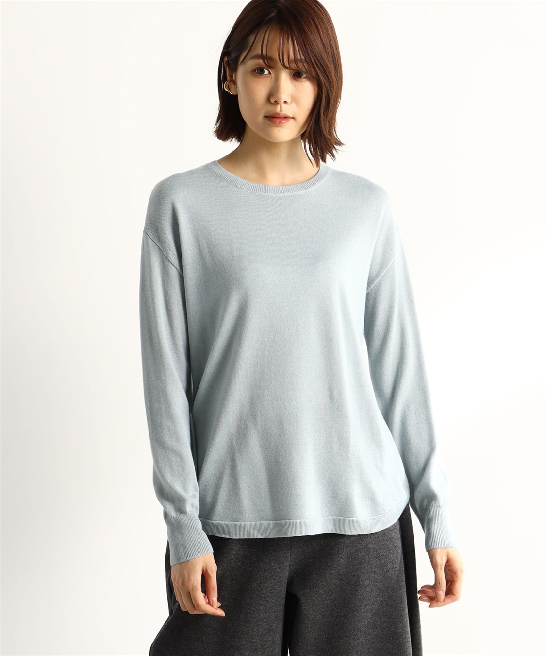 A/C DESIGN BY ALPHA CUBIC ラウンドヘムニットプルオーバー_sub_1