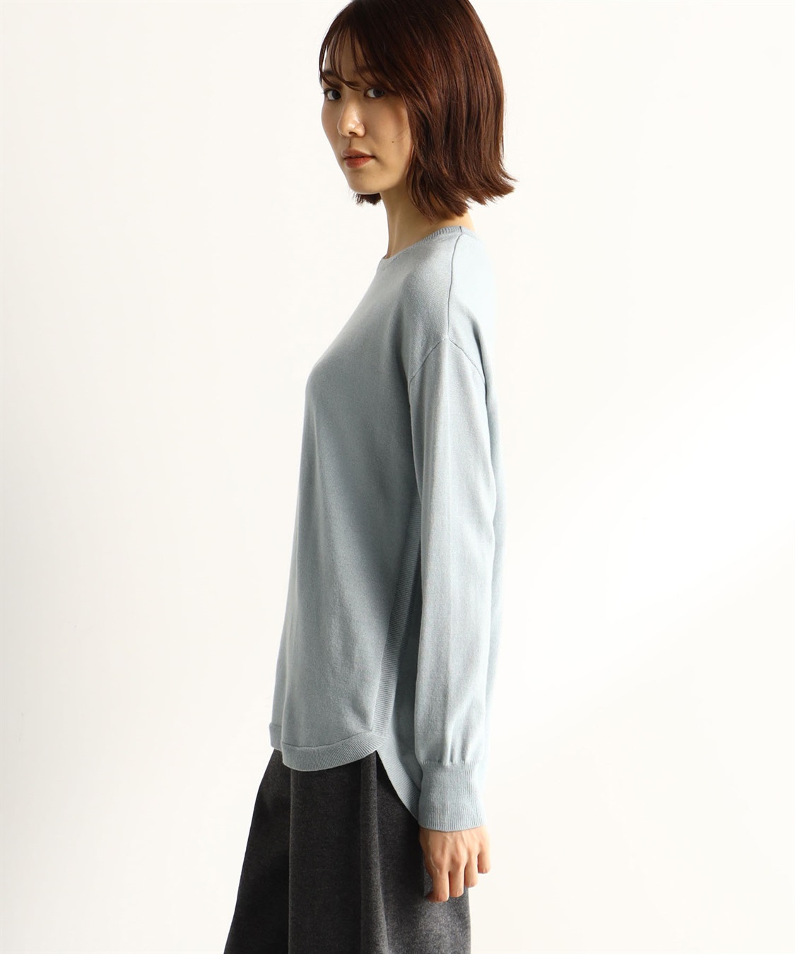 A/C DESIGN BY ALPHA CUBIC ラウンドヘムニットプルオーバー_sub_2