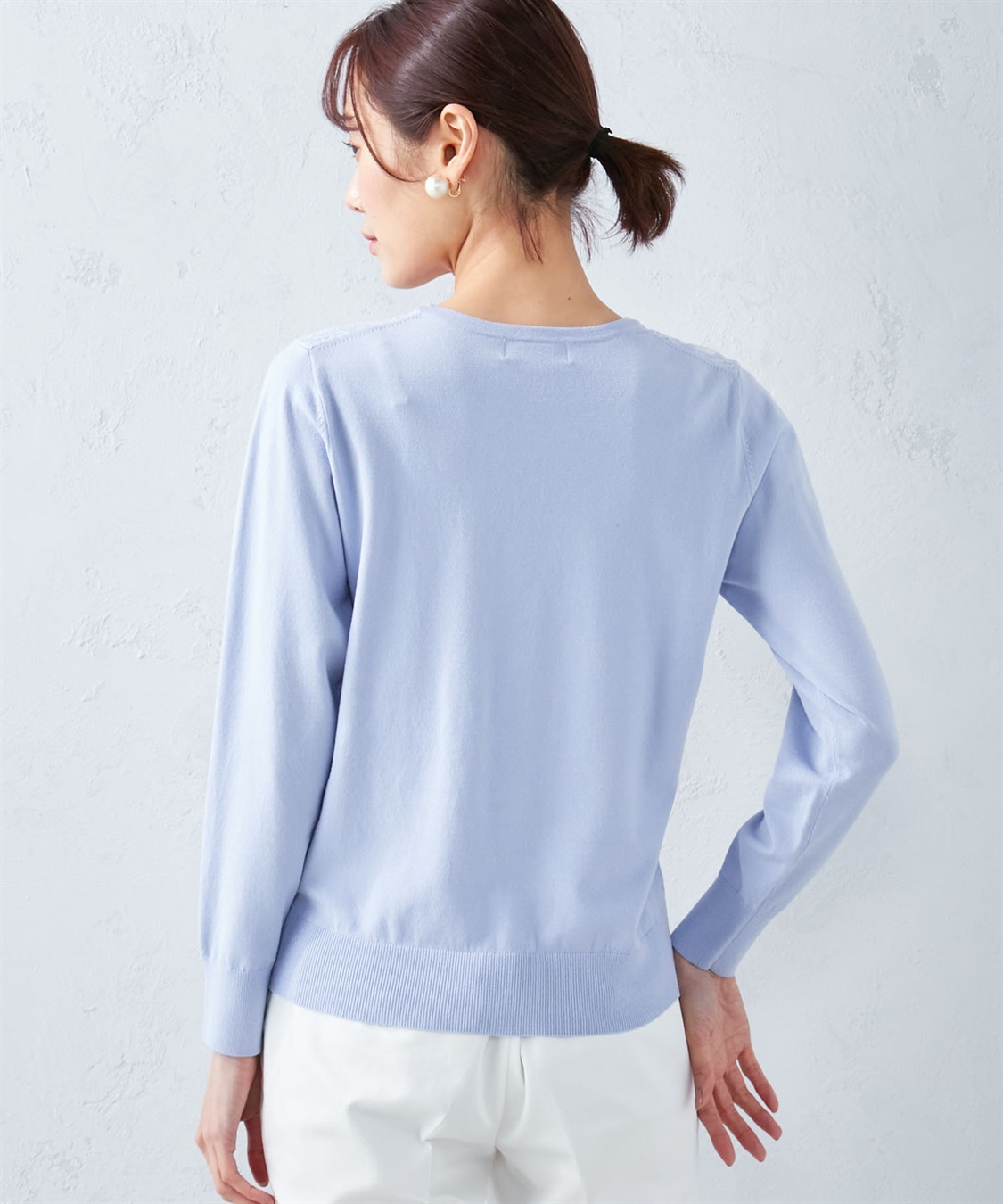 A/C DESIGN BY ALPHA CUBIC レースアクセントクルーニットプルオーバー_sub_3