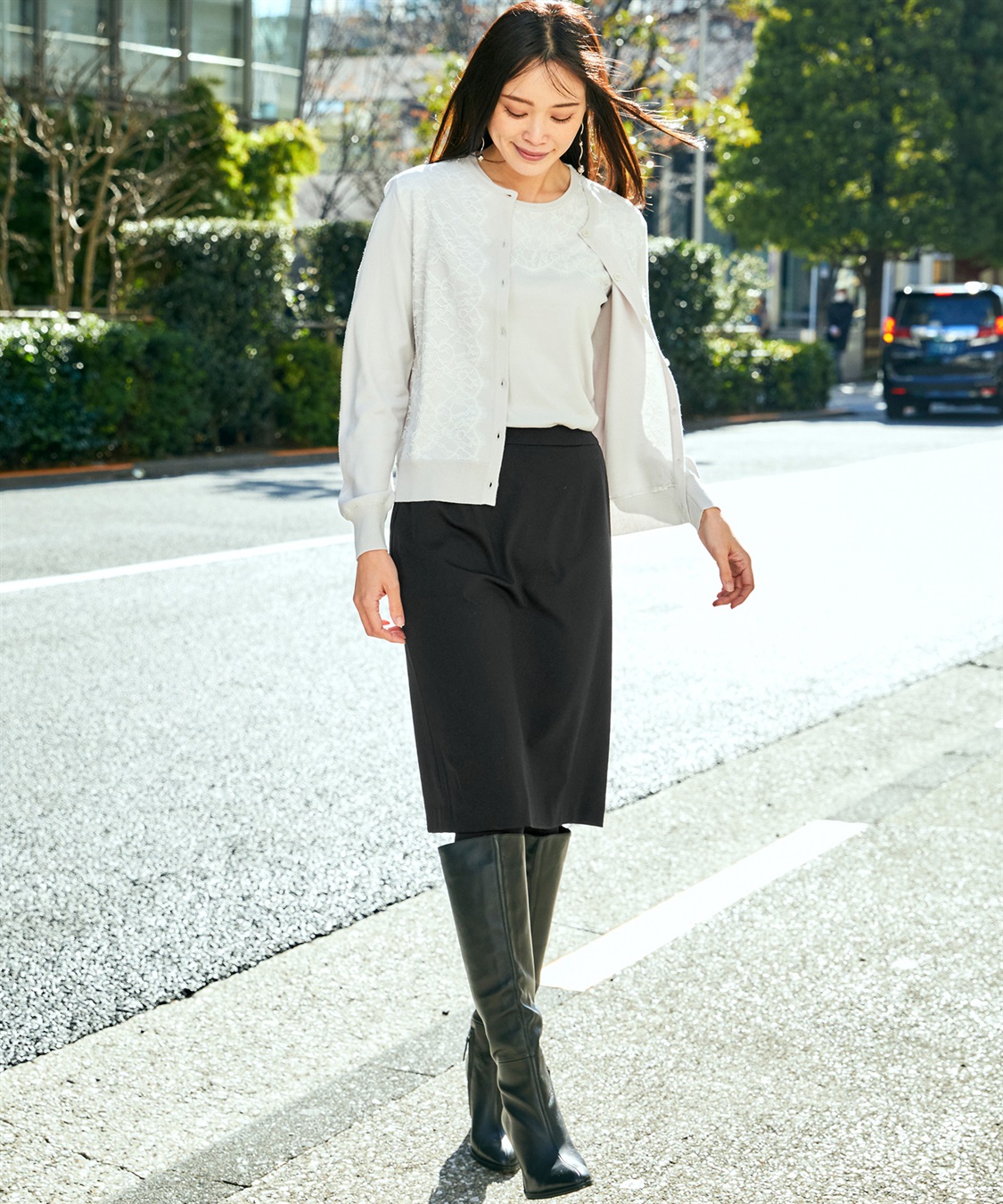 A/C DESIGN BY ALPHA CUBIC レースアクセントクルーニットプルオーバー_sub_10