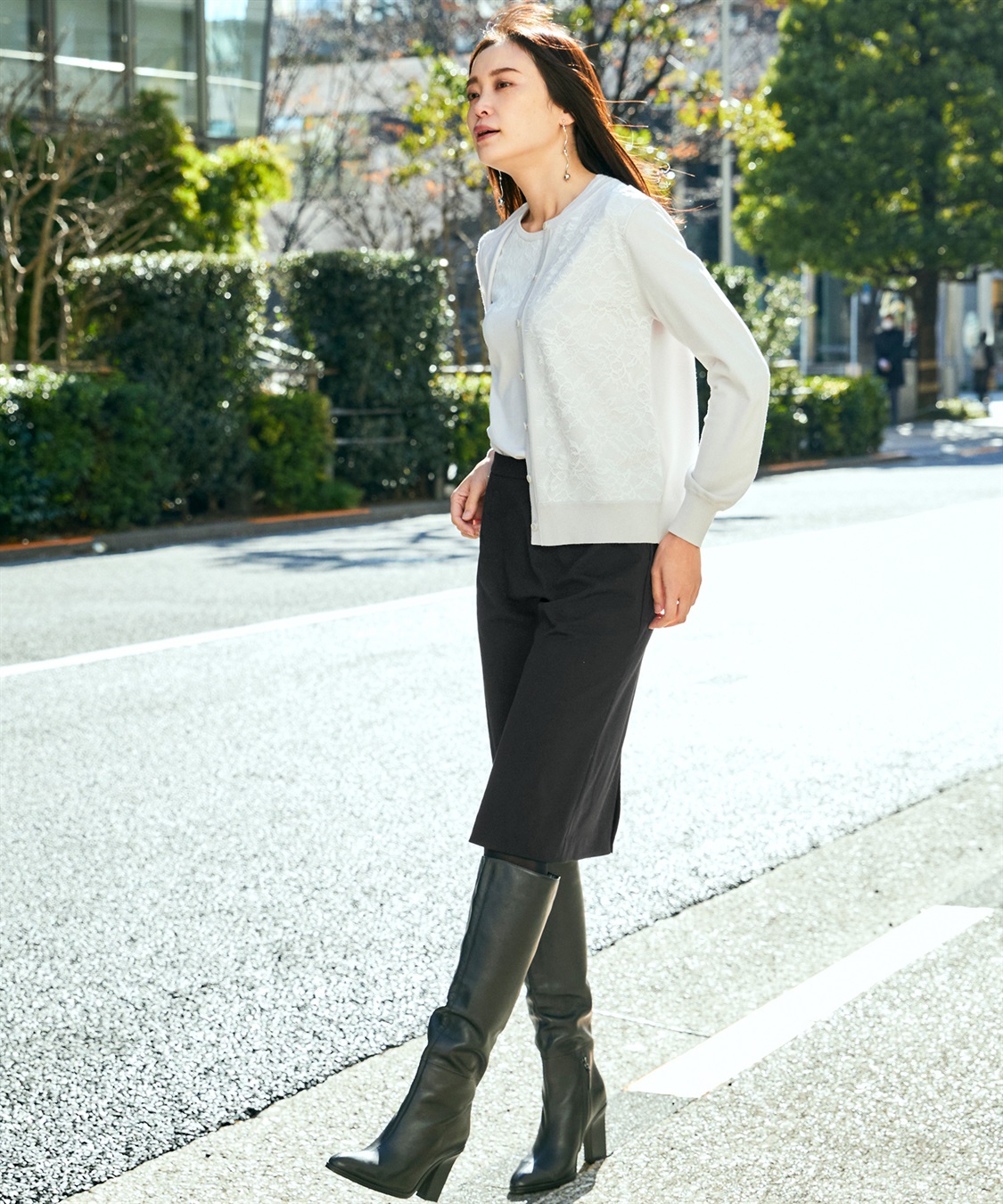 A/C DESIGN BY ALPHA CUBIC レースアクセントクルーニットカーディガン_sub_14