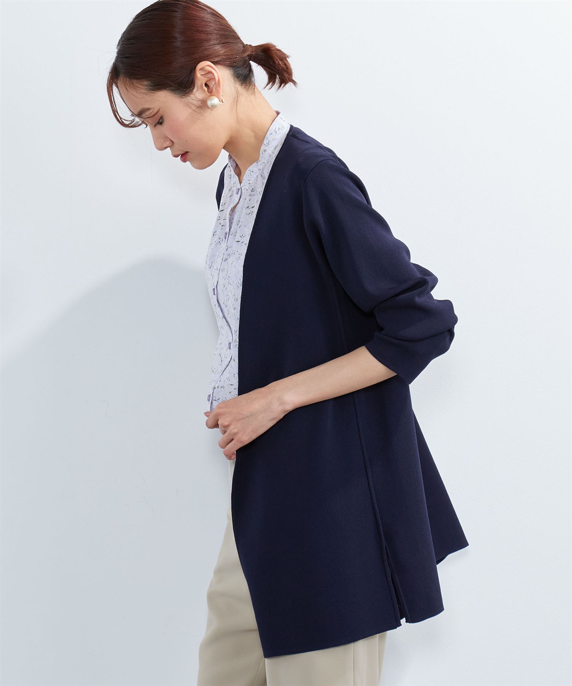 A/C DESIGN BY ALPHA CUBIC ハンドウォッシャブル着流しカーディガン_sub_1