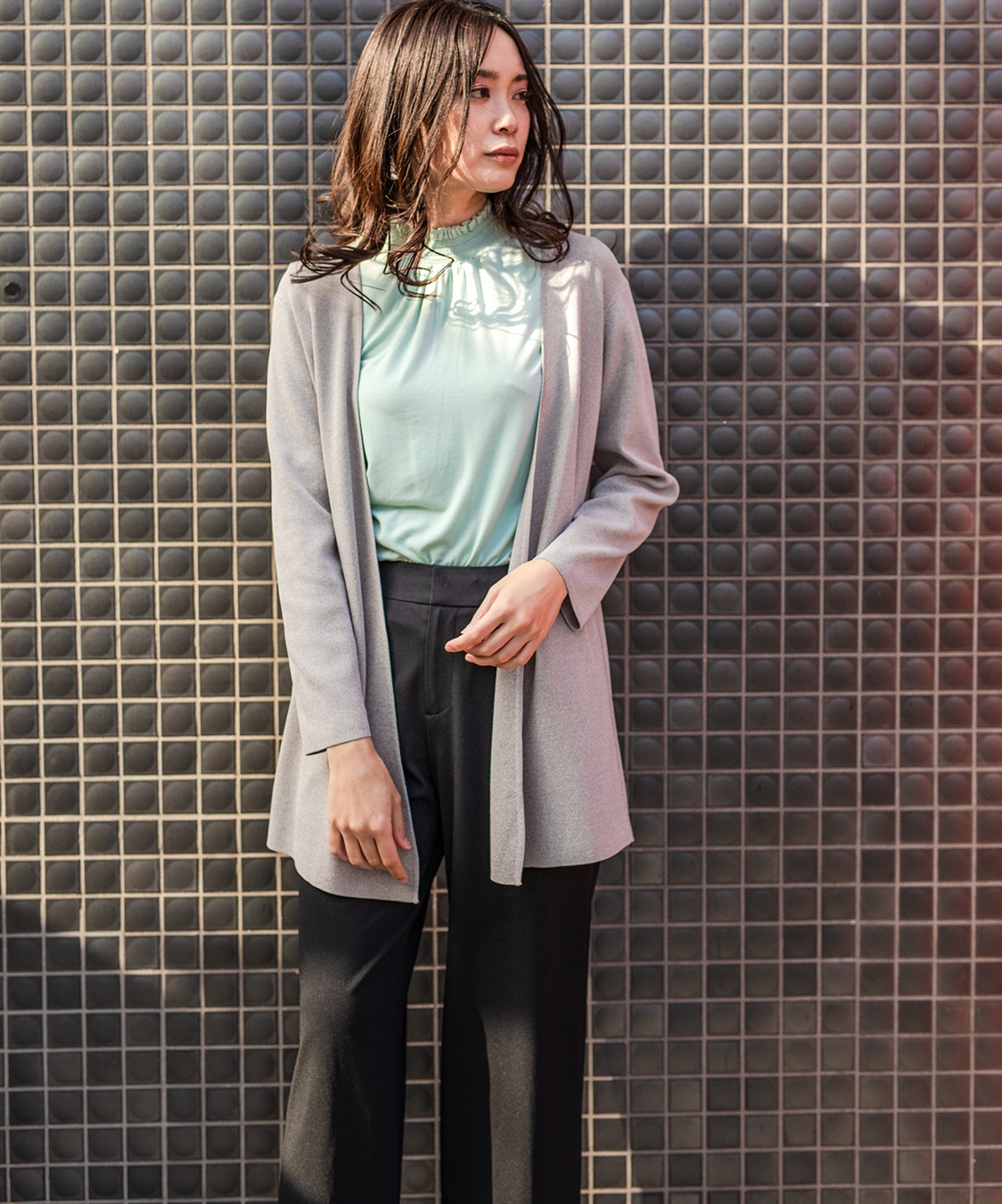 A/C DESIGN BY ALPHA CUBIC ハンドウォッシャブル着流しカーディガン_sub_10