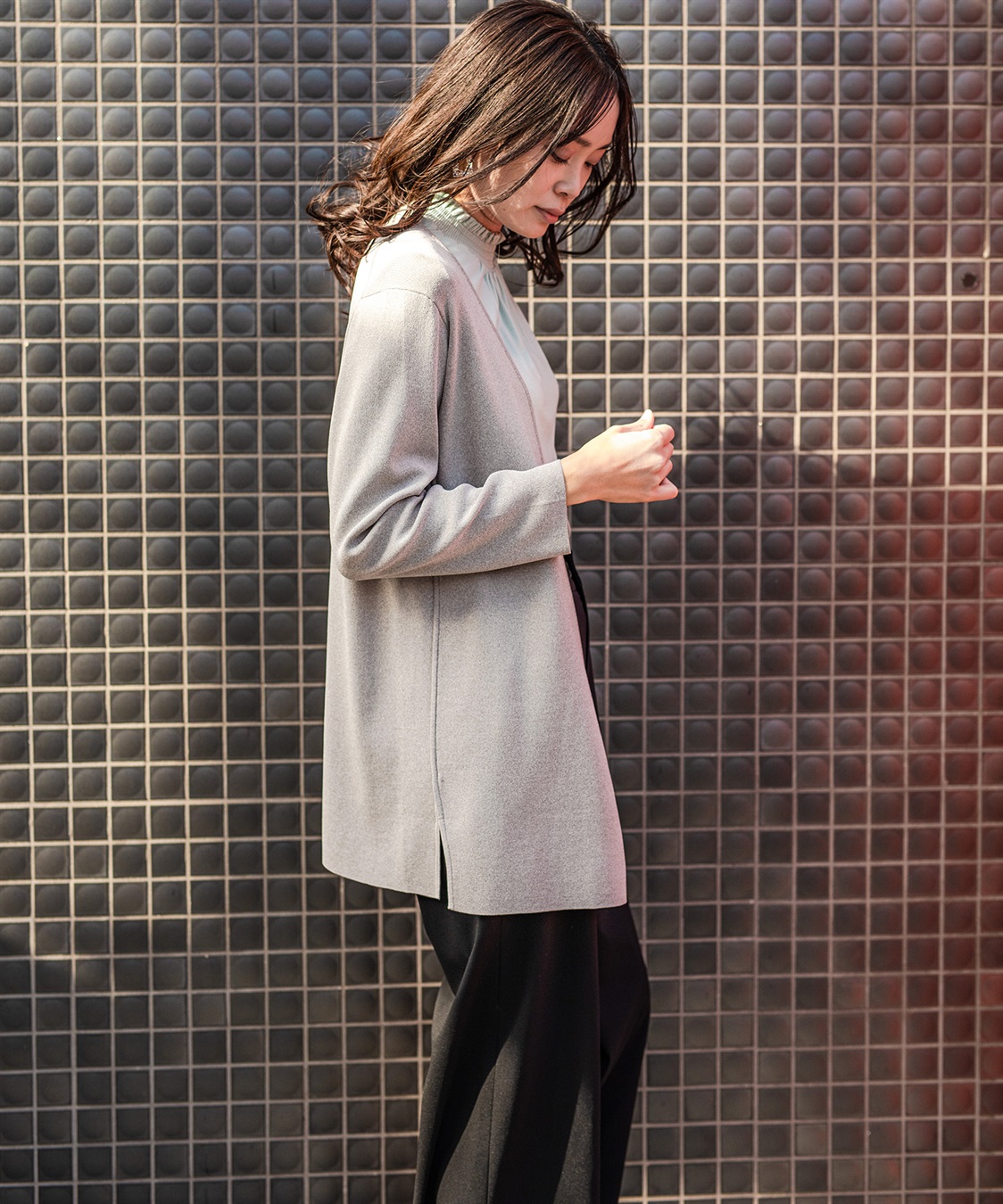 A/C DESIGN BY ALPHA CUBIC ハンドウォッシャブル着流しカーディガン_sub_11