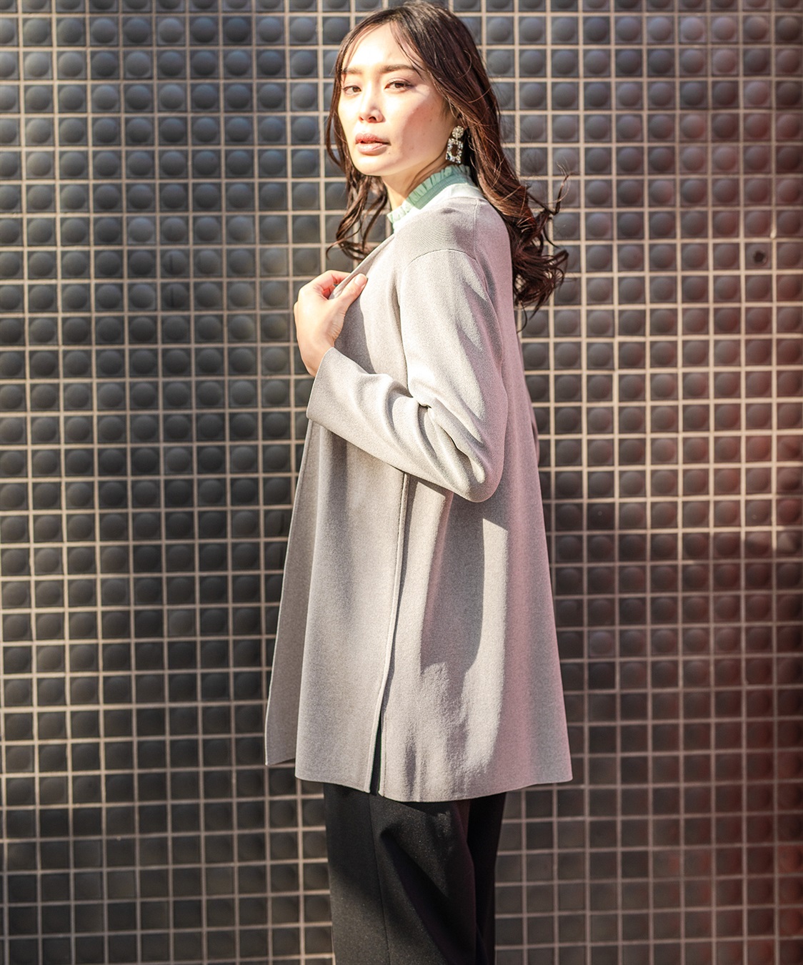 A/C DESIGN BY ALPHA CUBIC ハンドウォッシャブル着流しカーディガン_sub_13