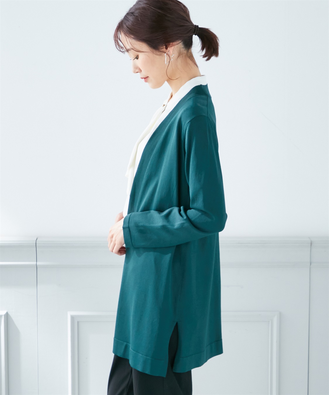 A/C DESIGN BY ALPHA CUBIC 【接触冷感・ウォッシャブル】ミドル丈トッパーカーディガン_sub_2