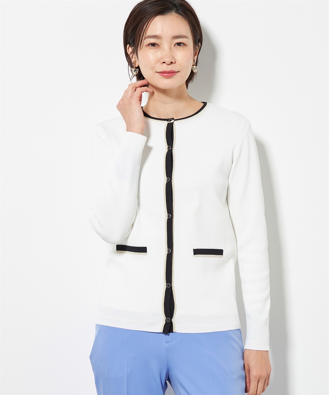 A/C DESIGN BY ALPHA CUBIC 配色ラメニットカーディガン_sub_4