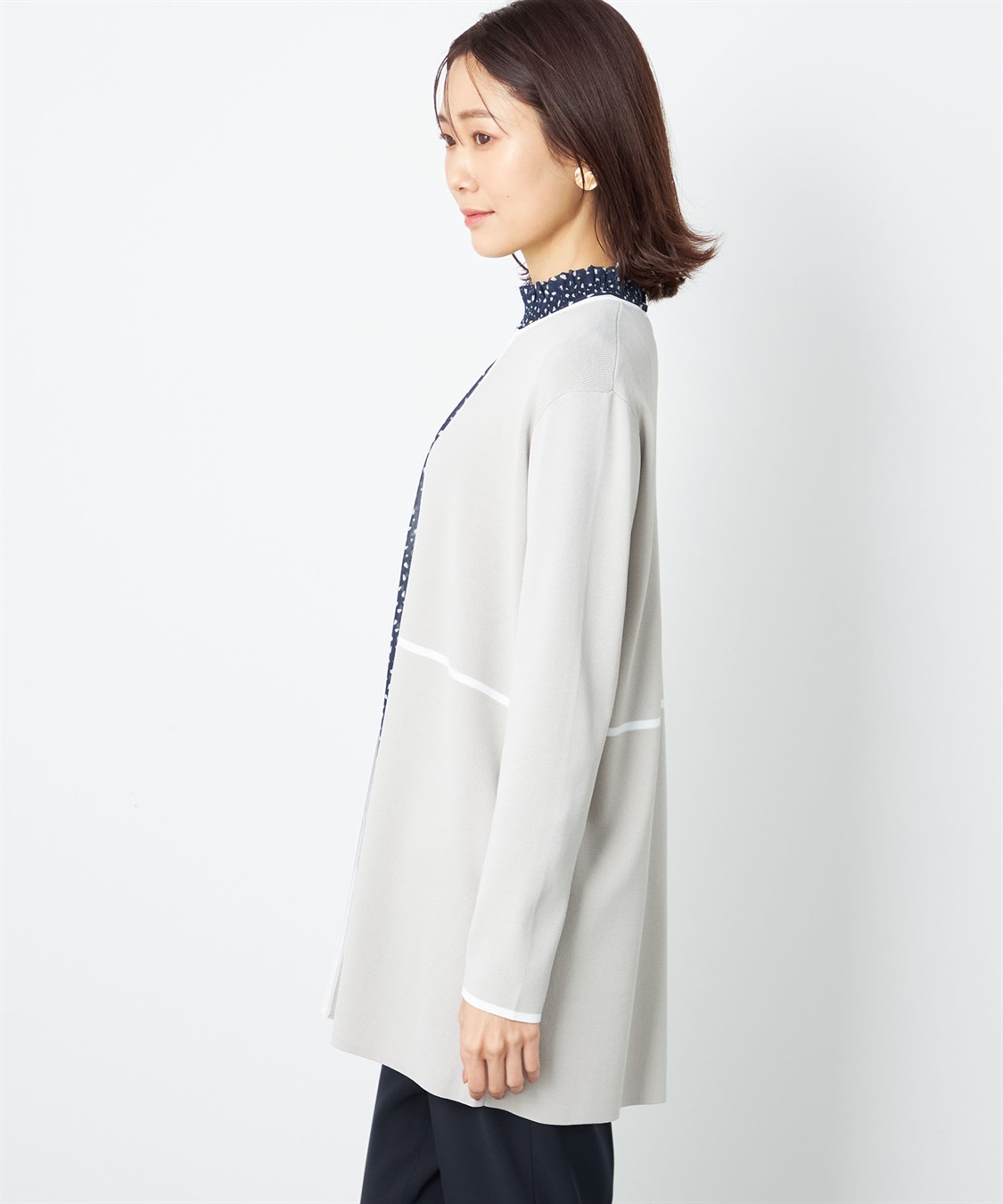 A/C DESIGN BY ALPHA CUBIC 配色着流しカーディガン_sub_1