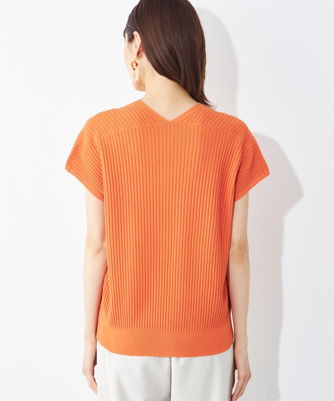 A/C DESIGN BY ALPHA CUBIC リネンブレンドニットプルオーバー_sub_2