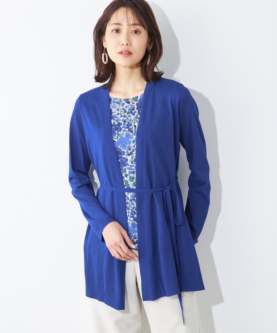 A/C DESIGN BY ALPHA CUBIC リネンブレンドロングカーディガン_sub_1