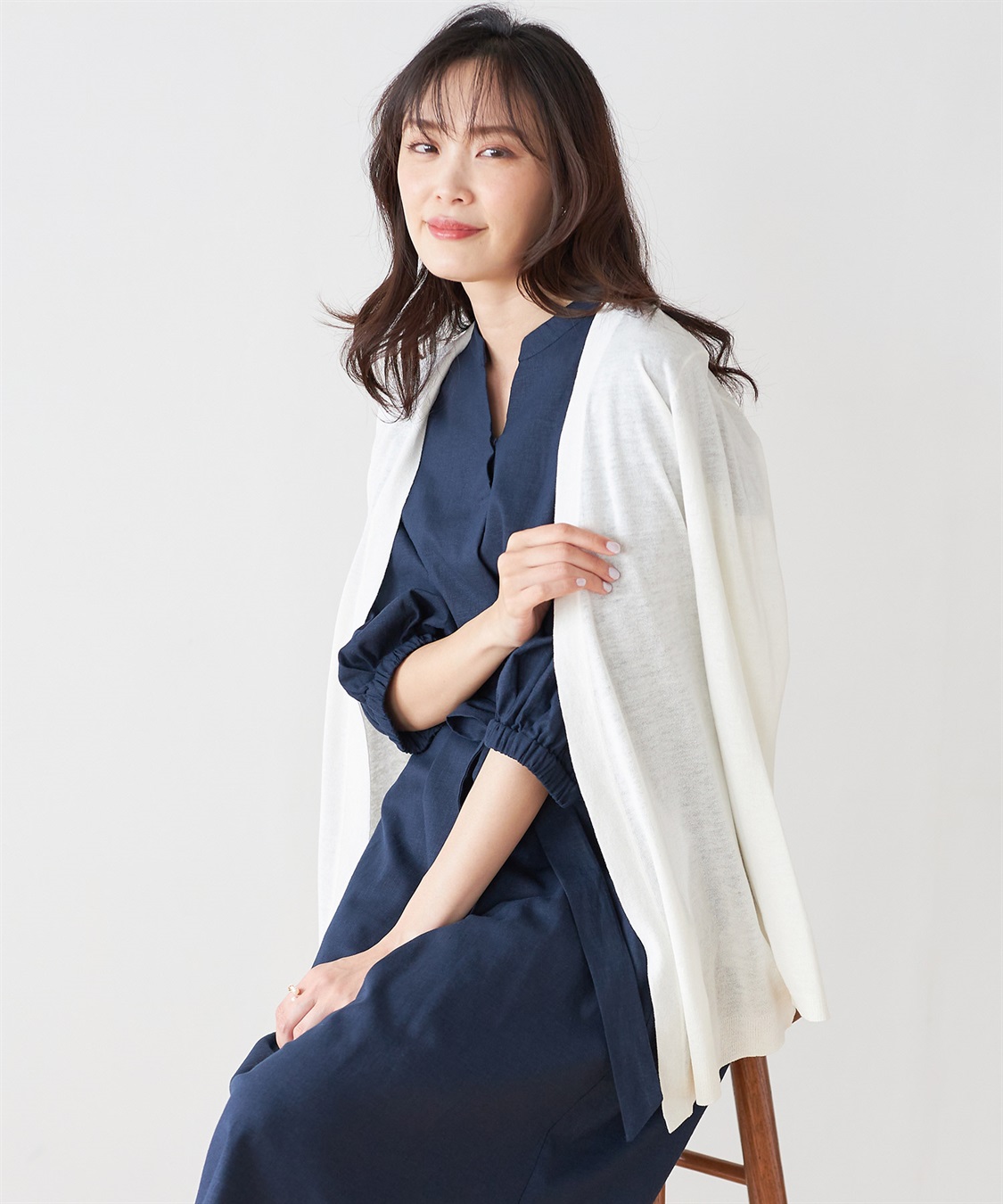 A/C DESIGN BY ALPHA CUBIC リネンブレンドロングカーディガン_sub_10